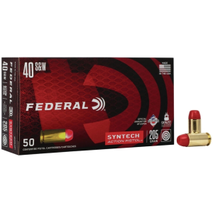 Federal Syntech Action Pistol .40 S&W Ammo 205gr TSJ 50 Rounds eral Syntech Action Pistol .40 S&W 205gr TSJ 50 Rounds Ammo