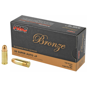 PMC Bronze .38 Super P Ammo 130gr FMJ 50 Rounds  Bronze .38 Super P 130gr FMJ 50 Rounds Ammo