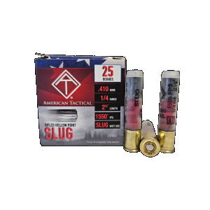  2.50 .410 Gauge Rifled Slugs 25 Shells Ammo