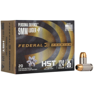 eral Premium HST 9mm 124gr P JHP 20 Rounds Ammo