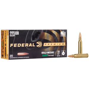eral Premium Gold Medal Match .223 Remington 77gr BTHP 20 Rounds Ammo