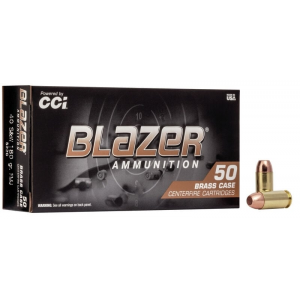 CCI Blazer Brass .40 S&W Ammo 180gr FMJ 50 Rounds