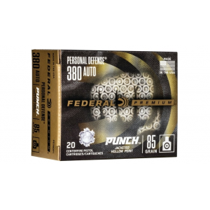 Federal Premium Punch .380 ACP Ammo 85gr JHP 20 Rounds