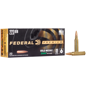 eral Premium Gold Medal Match .223 Remington 69gr BTHP 20 Rounds Ammo