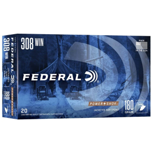 eral Power-Shok .308 Winchester 180gr Jacketed Soft Point 20 Rounds Ammo