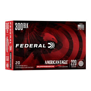 eral American Eagle .300 Blackout 220gr Subsonic OTM 20 Rounds Ammo