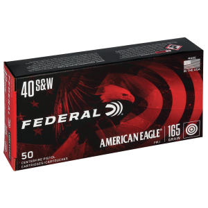 eral American Eagle .40 S&W 165gr FMJ 50 Rounds Ammo