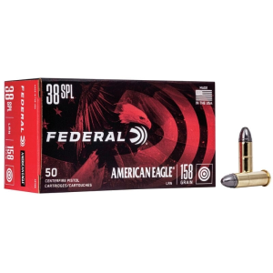 Federal American Eagle .38 Special Ammo 158gr LRN 50 Rounds eral American Eagle .38 Special 158gr LRN 50 Rounds Ammo