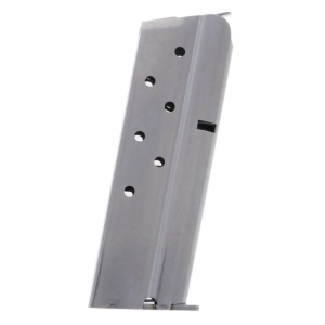 alform Officer 1911 .40 S&W Stainless Steel 7-Round Magazine W/ Welded Base Plate / Flat Follower Ammo
