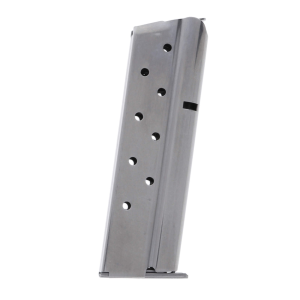 alform Standard 1911 Government 9mm Stainless Steel 9-Round Magazine W/ Removable Base Plate / Flat Follower Ammo