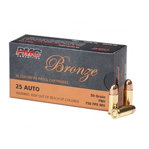 PMC Bronze .25 Auto Ammo 50gr FMJ 50 Rounds