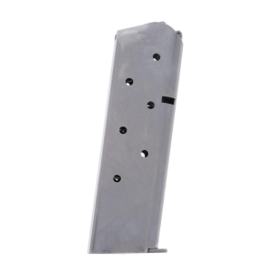 alform Standard 1911 Government .45 ACP Stainless Steel 7-Round Magazine W/ Welded Base Plate / Flat Skirted Follower Ammo