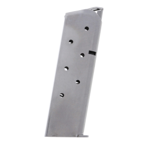 alform Standard 1911 Government .45 ACP Stainless Steel 7-Round Magazine W/ Welded Base Plate / Round Follower Ammo