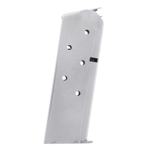 alform 1911 Officer .45 ACP Stainless Steel 6-Round Magazine W/ Welded Base Plate / Flat Follower Ammo