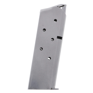 alform 1911 Officer .45 ACP Stainless Steel 6-Round Magazine W/ Welded Base Plate / Round Follower Ammo