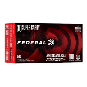 Federal American Eagle 30 Super Carry Ammo 100gr FMJ 50 Rounds eral American Eagle 30 Super Carry 100gr FMJ 50 Rounds Ammo