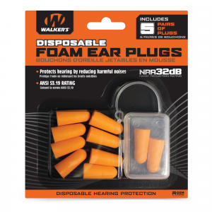 Walker's Foam Ear Plugs - 5 Pairs