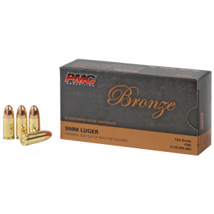 PMC Bronze 9mm Ammo 124gr FMJ 50 Rounds Bronze 9mm 124gr FMJ 50 Rounds Ammo