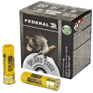 eral Upland Steel 20 Gauge 2.75inch #6 3/4oz 25-Round Box Ammo