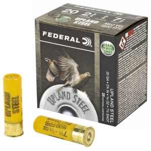 eral Upland Steel 20 Gauge 2.75 #7.5 3/4oz 25-Round Box Ammo