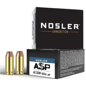 Nosler ASP 40 S&W Ammo 180gr JHP 20 Rounds ler ASP 40 S&W 180gr JHP 20 Rounds Ammo