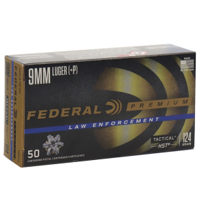 eral Premium Law Enforcement 9mm 124gr P JHP 50 Rounds Ammo