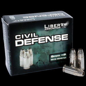 erty Ammunition Civil Defense 9mm Luger P 50gr HP 20 Rounds Ammo
