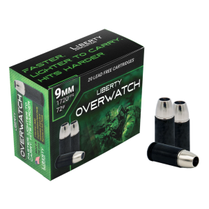erty Ammunition OVERWATCH 9mm Luger 72gr HP 20 Rounds Ammo