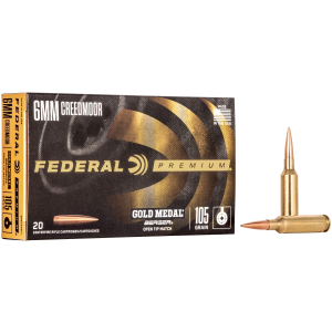eral Premium Gold Medal Match 6mm Creedmoor 105gr Berger OTM 20 Rounds Ammo