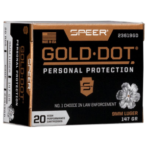 er Gold Dot Personal Protection 9mm Luger 147gr HP 20 Rounds Ammo