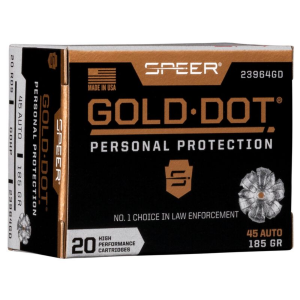 er Gold Dot Personal Protection .45 ACP 185gr HP 20 Rounds Ammo
