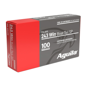 Aguila .243 Winchester Ammo 100gr BTSP 20 Rounds ila .243 Winchester 100gr BTSP 20 Rounds Ammo