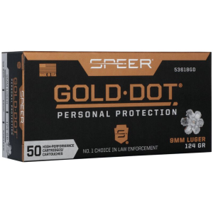 Speer Gold Dot Personal Protection 9mm Luger Ammo 124gr HP 50 Rounds er Gold Dot Personal Protection 9mm Luger 124gr HP 50 Rounds Ammo