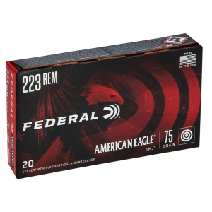 eral American Eagle .223 Remington 75gr TMJ 20 Rounds Ammo