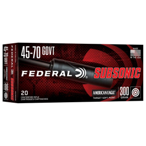 eral American Eagle Subsonic .45-70 Government 300gr SP 20 Rounds Ammo