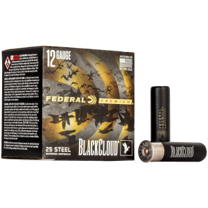 Federal Premium Black Cloud FS Steel 3.5 12 Gauge Ammo 1 1/2oz BB Shot 25 Shells eral Premium Black Cloud FS Steel 3.5 12 Gauge 1 1/2oz BB Shot 25 Shells Ammo