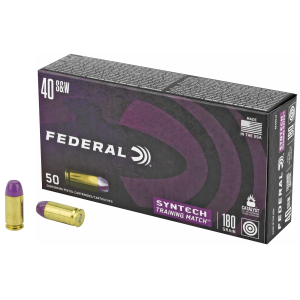 Federal Syntech Training Match .40 S&W Ammo 180gr TSJ 50 Rounds eral Syntech Training Match .40 S&W 180gr TSJ 50 Rounds Ammo
