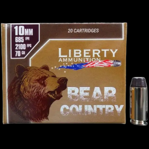 erty Ammunition Bear Country 10mm Auto 70gr HP 20 Rounds Ammo