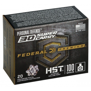 Federal Premium HST 30 Super Carry Ammo 100gr JHP 20 Rounds
