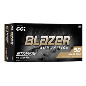CCI Blazer Brass 30 Super Carry Ammo 115gr FMJ 50 Rounds