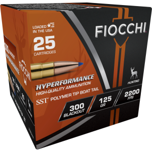 Fiocchi Hyperformance .300 Blackout Ammo 125gr SST 25 Rounds cchi Hyperformance .300 Blackout 125gr SST 25 Rounds Ammo