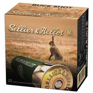 lier & Bellot Shotgun 2.75 12 Gauge 00 Buckshot 25 Shells Ammo