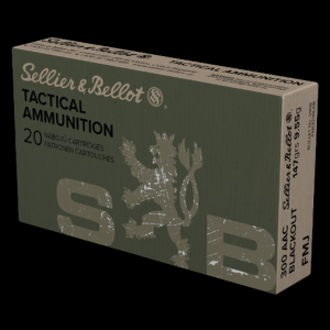 Sellier & Bellot .300 Blackout Ammo 147gr FMJ 20 Rounds lier & Bellot .300 Blackout 147gr FMJ 20 Rounds Ammo