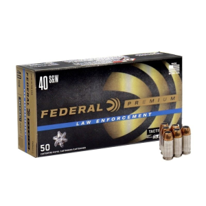 Federal Premium LE Tactical HST .40 S&W Ammo 180gr JHP 50 Rounds eral Premium LE Tactical HST .40 S&W 180gr JHP 50 Rounds Ammo