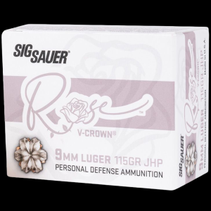 Sig Sauer ROSE Elite V-Crown 9mm Luger Ammo 115gr JHP 20 Rounds Sauer ROSE Elite V-Crown 9mm Luger 115gr JHP 20 Rounds Ammo