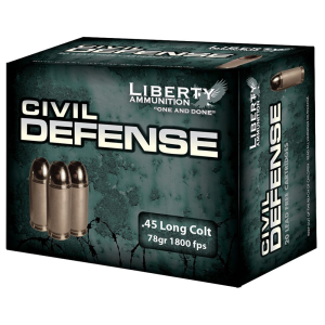 erty Ammunition Civil Defense .45 Long Colt 78gr HP 20 Rounds Ammo