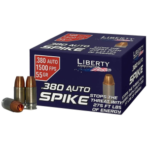 Liberty Ammunition Spike .380 Auto Ammo 55gr HP 20 Rounds erty Ammunition Spike .380 Auto 55gr HP 20 Rounds Ammo