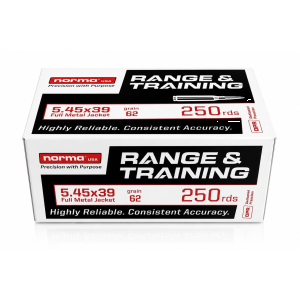 Norma Range & Training 5.45x39mm Ammo 62gr FMJ 250 Rounds ma Range & Training 5.45x39mm 62gr FMJ 250 Rounds Ammo