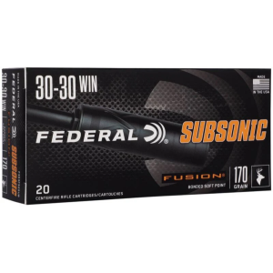 Federal Subsonic .30-30 Winchester Ammo 170gr Fusion SP 20 Rounds eral Subsonic .30-30 Winchester 170gr Fusion SP 20 Rounds Ammo