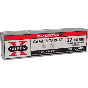 Winchester Super-X .22 LR Ammo 40gr CPRN 100 Rounds chester Super-X .22 LR 40gr CPRN 100 Rounds Ammo